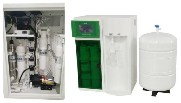 Máquina de tratamento de água por osmose inversa de 10LPH com TOC < 20ppb e potência de 50W para uso em laboratório