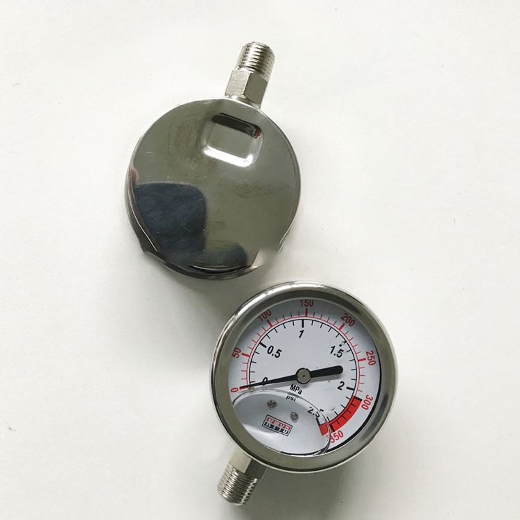 Calibre de pressão enchido água do selo 60Kpa do diafragma do manômetro do SUS para o tratamento da água do Ro