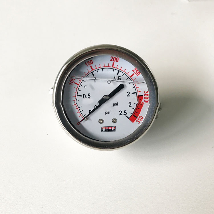 Calibre de pressão enchido água do selo 60Kpa do diafragma do manômetro do SUS para o tratamento da água do Ro