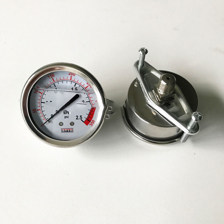 Calibre de pressão enchido água do selo 60Kpa do diafragma do manômetro do SUS para o tratamento da água do Ro